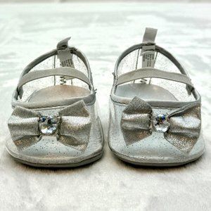 Build A Bear Clothes Shoes Glass Slippers Cristal Bow with 1" Heel for 18" Plush